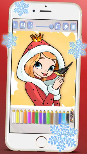 图纸画公主在圣诞节季节。公主的图画书