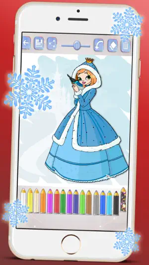 图纸画公主在圣诞节季节。公主的图画书